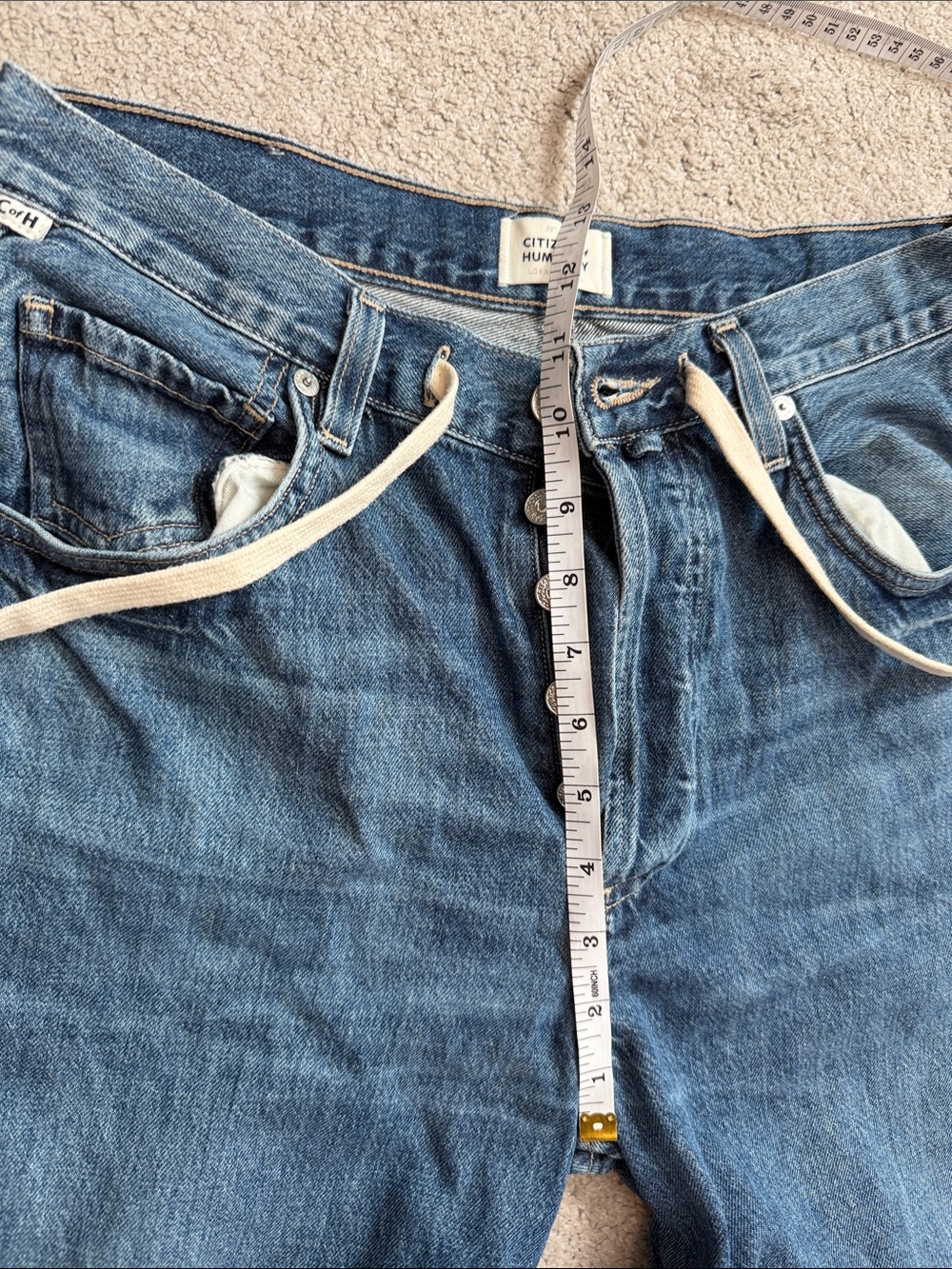 Citizens of Humanity Brynn Drawstring Denim Trouser Wide Leg Size 27 - Picture 8 of 9